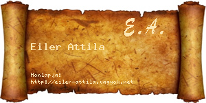 Eiler Attila névjegykártya